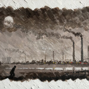 Night Industry, Original Oil Painting