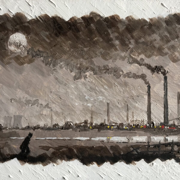 Night Industry, Original Oil Painting